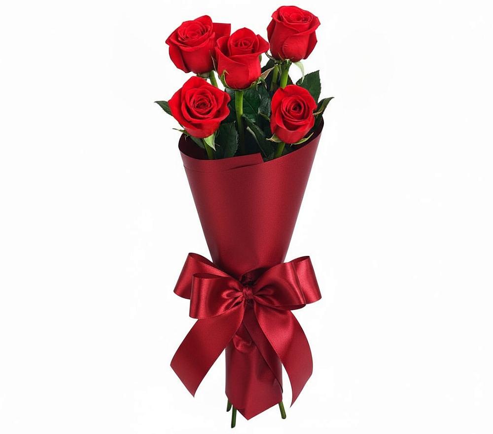 Букет 5 Красных роз Эдлесс Лав в Вохринке
