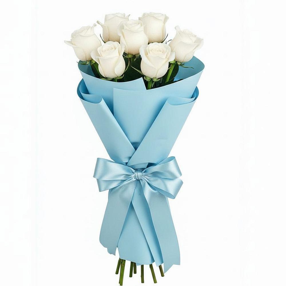 Букет 7 белых роз Проуд в Вохринке