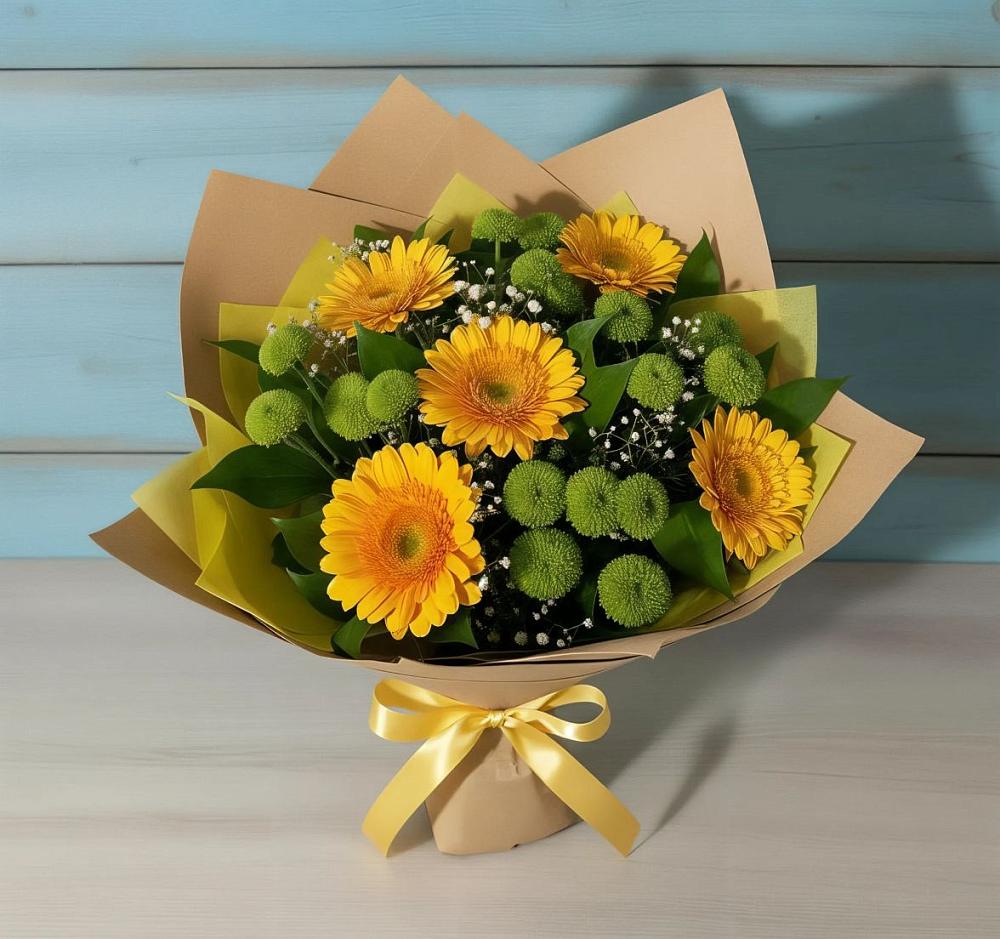 Букет цветов из: Герберы и Хризантемы в Вохринке