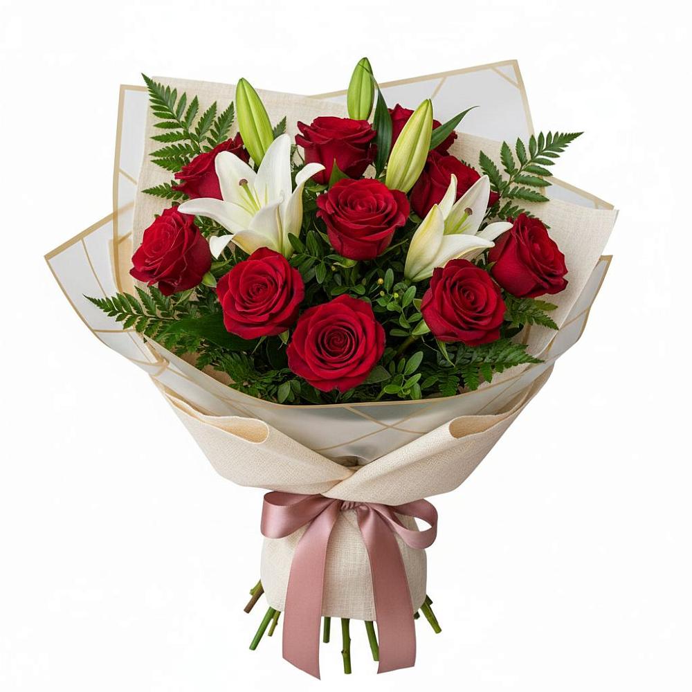 Букет цветов из: Лилии и Розы в Вохринке