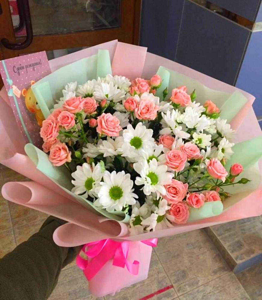 Букет цветов из: Розы и Хризантемы в Вохринке