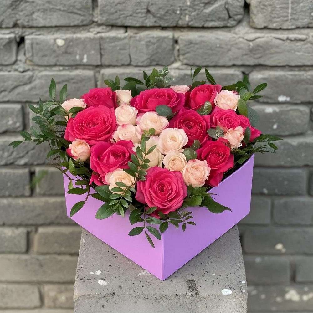 Цветочная композиция из Розы в коробке в Вохринке