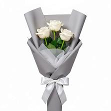 Букет 3 белые розы в Вохринке