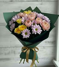 Букет цветов из:  Хризантемы и Розы в Вохринке