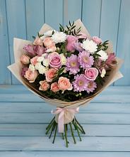 Букет цветов из:  Хризантемы, Розы и Альстромерии #REPLACE_PRED# Вохринке