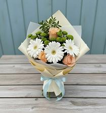 Букет цветов из:  Герберы, Розы и Хризантемы в Вохринке