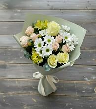 Букет цветов из:  Альстромерии, Розы и Хризантемы в Вохринке