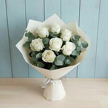 Букет Белые розы в Эвкалипте #REPLACE_PRED# Вохринке