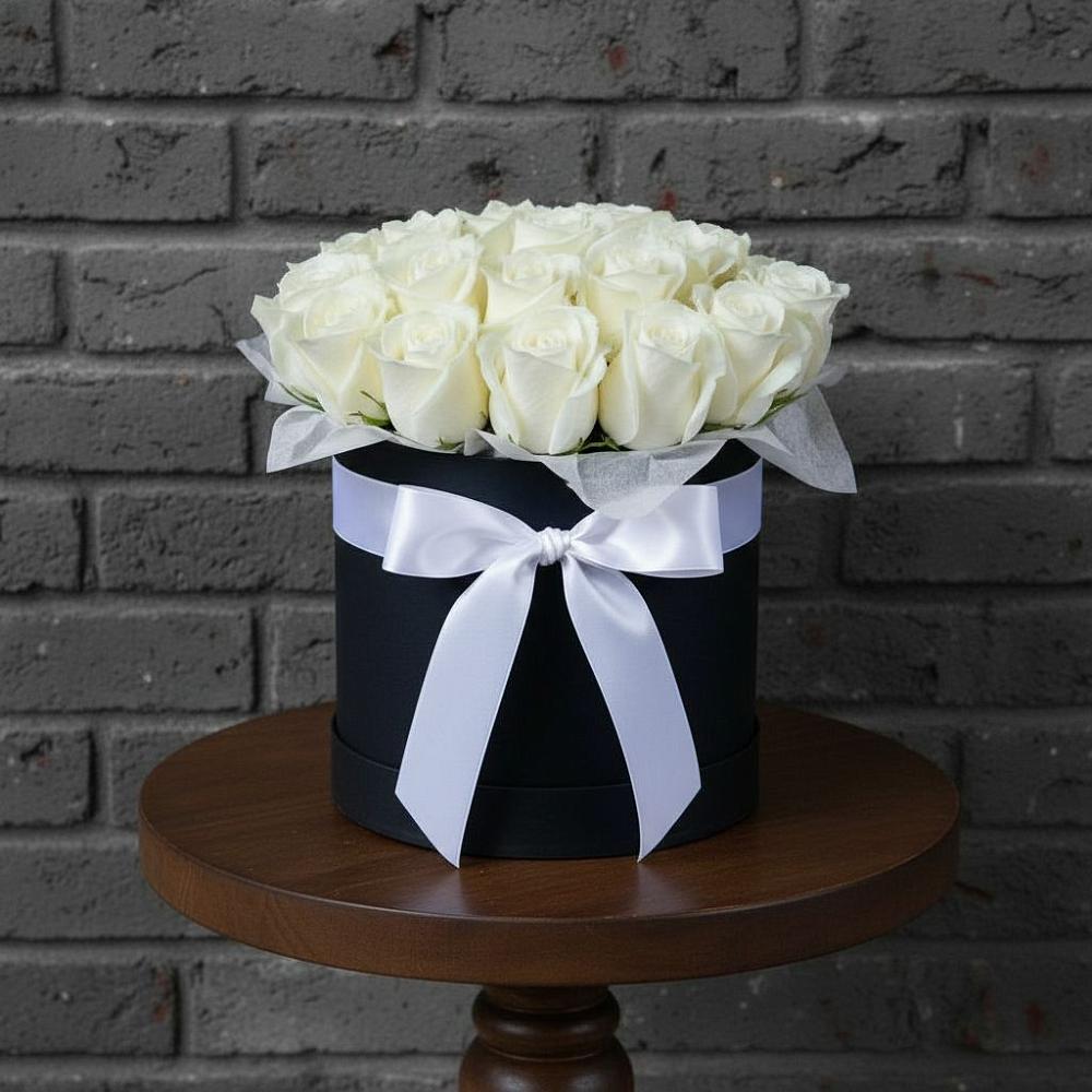 Цветочная композиция из Розы в шляпной коробке в Вохринке