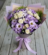 Букет цветов из:  Хризантемы и Розы #REPLACE_PRED# Вохринке