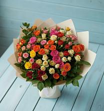 Букет Микс из разноцветных кустовых роз #REPLACE_PRED# Вохринке